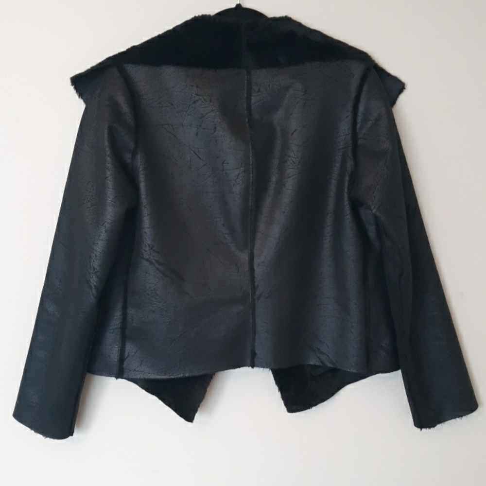 ISDA & CO. Faux fur shearling black coat size s - Picture 12 of 13